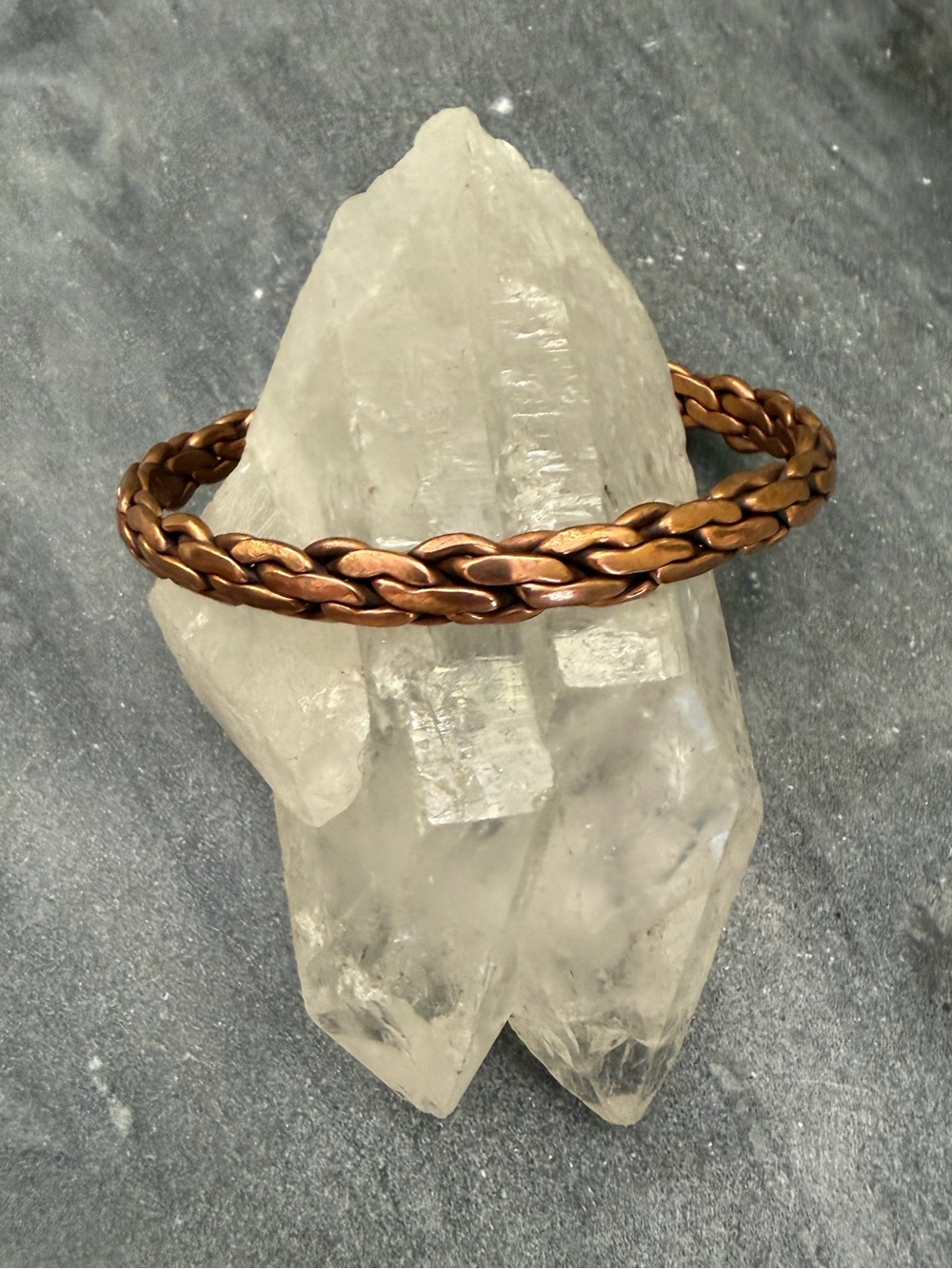 Vintage Braided Copper Cuff Bracelet - Picture 8 of 9